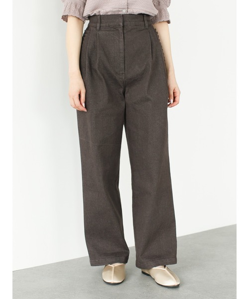 SLURR（スラ―）の「【大きいサイズ】ストレッチタックデニムパンツ（デニムパンツ・レディース・ピンク系その他3/ダークブラウン/インディゴブルー・L）」の6枚目の写真