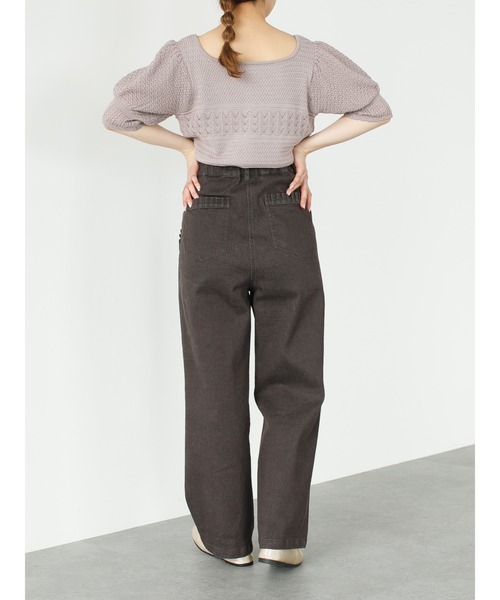 SLURR（スラ―）の「【大きいサイズ】ストレッチタックデニムパンツ（デニムパンツ・レディース・ピンク系その他3/ダークブラウン/インディゴブルー・L）」の9枚目の写真