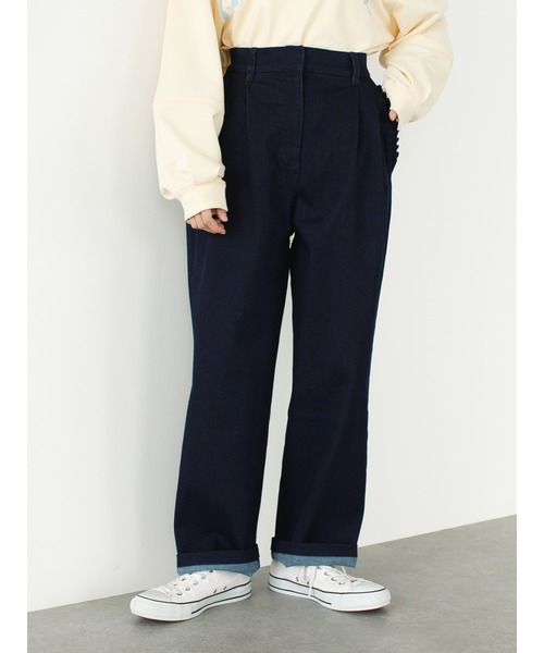 SLURR（スラ―）の「【大きいサイズ】ストレッチタックデニムパンツ（デニムパンツ・レディース・ピンク系その他3/ダークブラウン/インディゴブルー・L）」の13枚目の写真