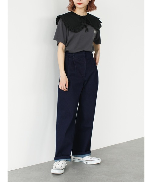 SLURR（スラ―）の「【大きいサイズ】ストレッチタックデニムパンツ（デニムパンツ・レディース・ピンク系その他3/ダークブラウン/インディゴブルー・L）」の20枚目の写真