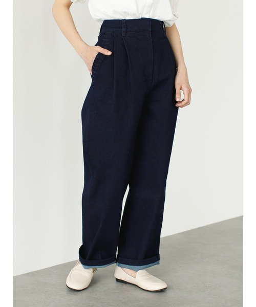 SLURR（スラ―）の「【大きいサイズ】ストレッチタックデニムパンツ（デニムパンツ・レディース・ピンク系その他3/ダークブラウン/インディゴブルー・L）」の15枚目の写真