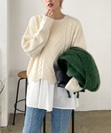 Shelly island | 【ニット+タンク2点SET】 レイヤードケーブルニットプルオーバー(Knitwear)