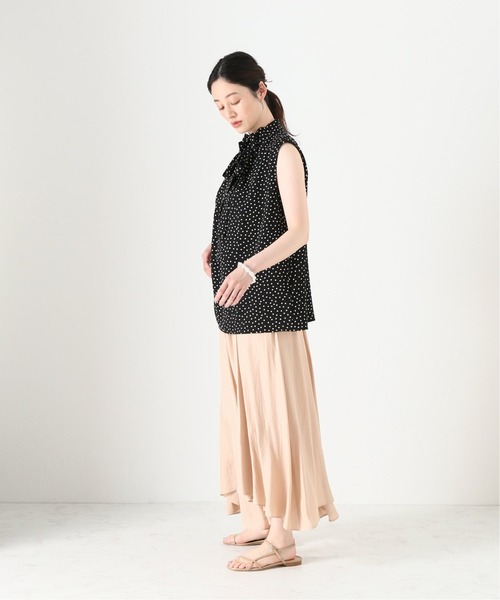 Noble（ノーブル）の「ドットギャザーボウタイスリーブレスBL（シャツ/ブラウス・レディース・ブラック/ホワイト・FREE）」の10枚目の写真