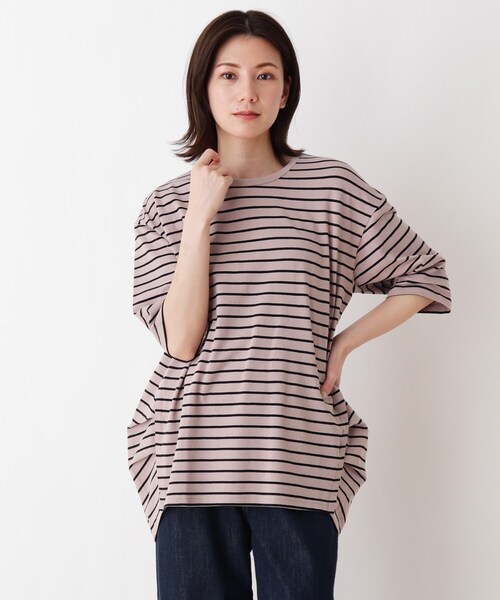 SHOO・LA・RUE（シューラルー）の「◆SUPIMAコットンサイドタックプルオーバー（Tシャツ/カットソー・レディース・ホワイト系/ブラック/ライトグリーン/ピンク系/ベージュ系2/ホワイト系その他3・03/04/02）」の4枚目の写真