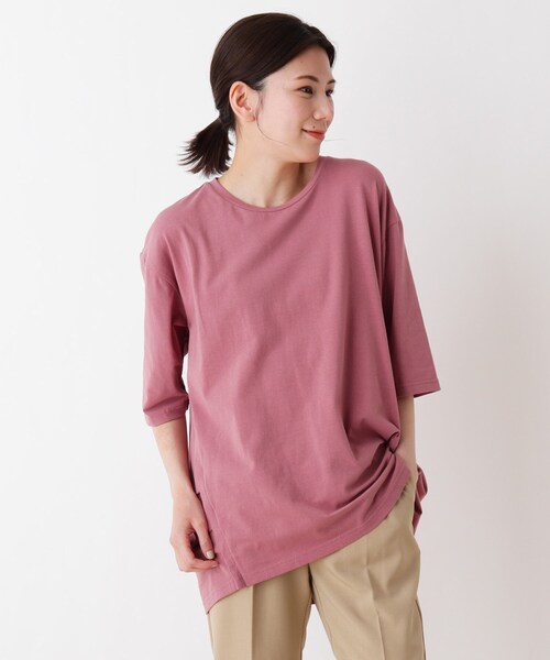 SHOO・LA・RUE（シューラルー）の「◆SUPIMAコットンサイドタックプルオーバー（Tシャツ/カットソー・レディース・ホワイト系/ブラック/ライトグリーン/ピンク系/ベージュ系2/ホワイト系その他3・03/04/02）」の6枚目の写真