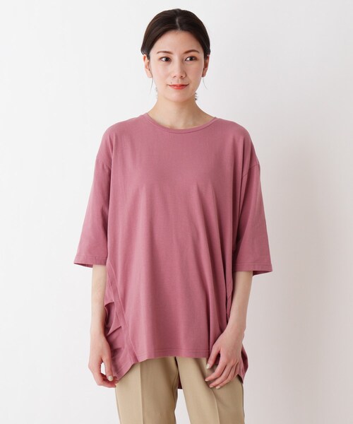 SHOO・LA・RUE（シューラルー）の「◆SUPIMAコットンサイドタックプルオーバー（Tシャツ/カットソー・レディース・ホワイト系/ブラック/ライトグリーン/ピンク系/ベージュ系2/ホワイト系その他3・03/04/02）」の7枚目の写真