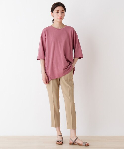 SHOO・LA・RUE（シューラルー）の「◆SUPIMAコットンサイドタックプルオーバー（Tシャツ/カットソー・レディース・ホワイト系/ブラック/ライトグリーン/ピンク系/ベージュ系2/ホワイト系その他3・03/04/02）」の14枚目の写真