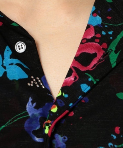 FranCisT_MOR.K.S.（フランシストモークス）の「FranCisT_MOR.K.S./フランシスト モークス/FLOWER SHIRT（シャツ/ブラウス・メンズ・ブラック/ホワイト・2/3/4）」の8枚目の写真