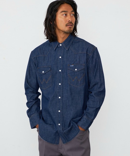 極美品 F/CE.×Wrangler 127MW デニム ウェスタンシャツ 極美品 F/CE.×Wrangler 127MW ブラックデニムウェスタンシャツ