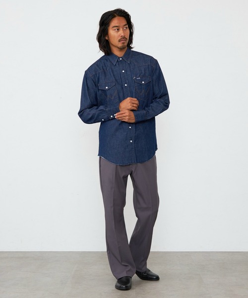 Wrangler（ラングラー）の「Wrangler/ラングラー 127MW ウエスタンデニムシャツ（シャツ/ブラウス・メンズ・ワンウォッシュ/インディゴブルー・SMALL/MEDIUM/LARGE/X-LARGE）」の21枚目の写真
