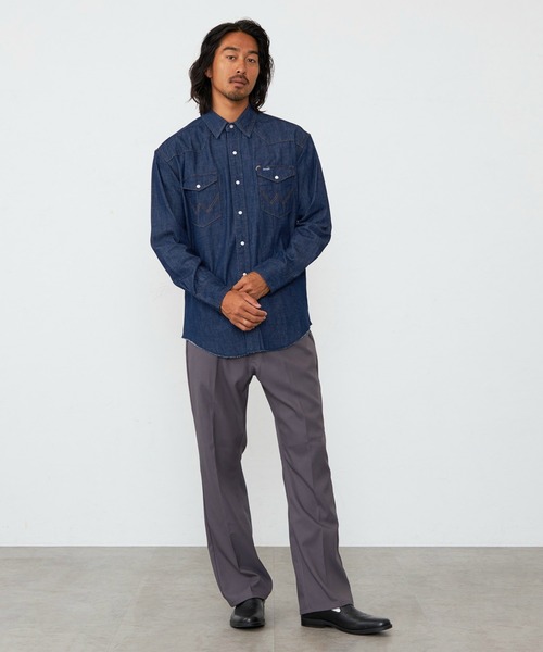 Wrangler（ラングラー）の「Wrangler/ラングラー 127MW ウエスタンデニムシャツ（シャツ/ブラウス・メンズ・ワンウォッシュ/インディゴブルー・SMALL/MEDIUM/LARGE/X-LARGE）」の20枚目の写真