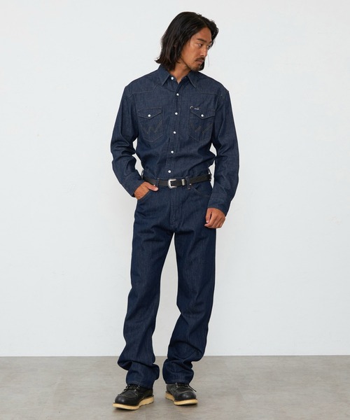 Wrangler（ラングラー）の「Wrangler/ラングラー 127MW ウエスタンデニムシャツ（シャツ/ブラウス・メンズ・ワンウォッシュ/インディゴブルー・SMALL/MEDIUM/LARGE/X-LARGE）」の16枚目の写真