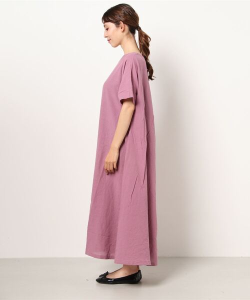 Samansa Mos2（サマンサ モスモス）の「半袖プルオーバーワンピース（ワンピース・レディース・ブラック/パープル/ブルー/キャメル・ﾌﾘ-）」の6枚目の写真