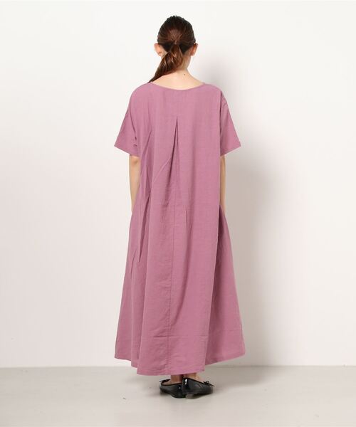 Samansa Mos2（サマンサ モスモス）の「半袖プルオーバーワンピース（ワンピース・レディース・ブラック/パープル/ブルー/キャメル・ﾌﾘ-）」の5枚目の写真