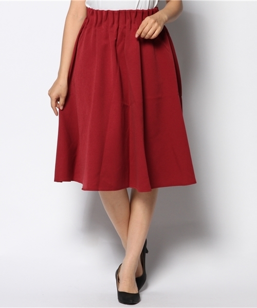 Kastane（カスタネ）の「【Kastane】ミモレ丈Wタックスカート（スカート・レディース・ボルドー/グレー/ブラック・FREE）」の11枚目の写真