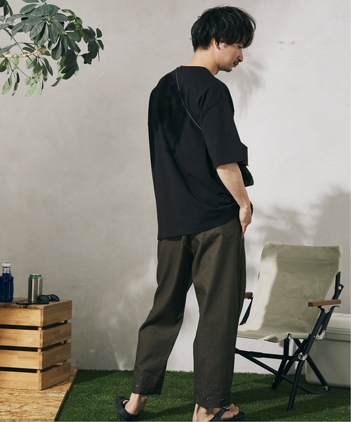 JOURNAL STANDARD relume(ジャーナルスタンダード レリューム)の「【HOUSE HOLD/ハウスホールド】FLANDERS LINEN/リネン サルエル ベイカーパンツ(その他パンツ・メンズ・ライトブルー/オリーブ/アイボリー/ブラックミックス・1/2/4/3)」の5枚目の写真
