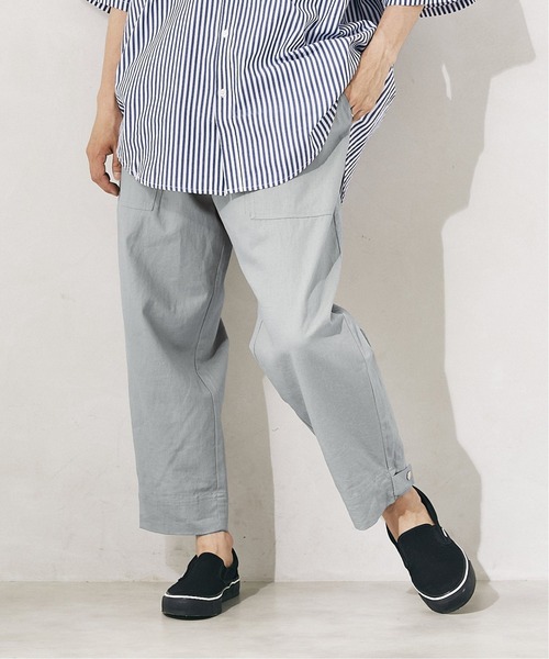 JOURNAL STANDARD relume(ジャーナルスタンダード レリューム)の「【HOUSE HOLD/ハウスホールド】FLANDERS LINEN/リネン サルエル ベイカーパンツ(その他パンツ・メンズ・ライトブルー/オリーブ/アイボリー/ブラックミックス・1/2/4/3)」の22枚目の写真