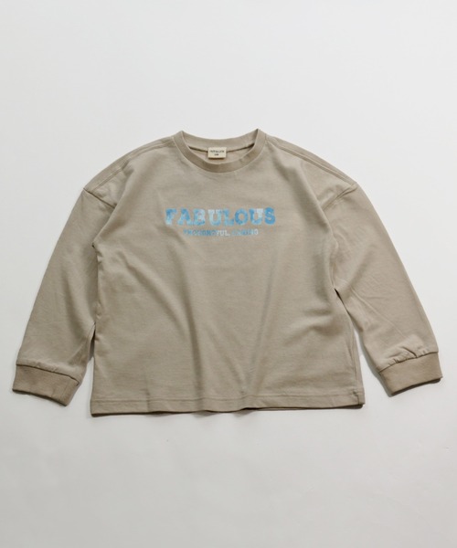 JAM & LINK（ジャムアンドリンク）の「コットン100％ ロゴプリントTシャツ（Tシャツ/カットソー・キッズ・チャコールグレー/カーキ/ホワイト系その他/ライトグリーン/ブラック/ベージュ/マスタード/ネイビー・100cm/110cm/130cm/150cm/140cm/120cm）」の2枚目の写真