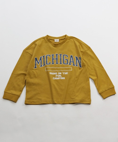 JAM & LINK（ジャムアンドリンク）の「コットン100％ ロゴプリントTシャツ（Tシャツ/カットソー・キッズ・チャコールグレー/カーキ/ホワイト系その他/ライトグリーン/ブラック/ベージュ/マスタード/ネイビー・100cm/110cm/130cm/150cm/140cm/120cm）」の8枚目の写真