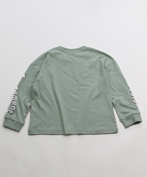 JAM & LINK（ジャムアンドリンク）の「コットン100％ ロゴプリントTシャツ（Tシャツ/カットソー・キッズ・チャコールグレー/カーキ/ホワイト系その他/ライトグリーン/ブラック/ベージュ/マスタード/ネイビー・100cm/110cm/130cm/150cm/140cm/120cm）」の11枚目の写真