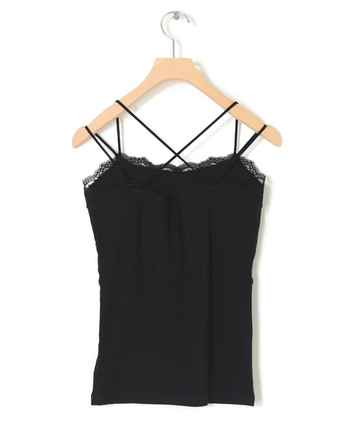 w closet（ダブルクローゼット）の「カップ付きレースVネックキャミソール（キャミソール・レディース・モカ/ピンク系その他/オフホワイト/ブラック・FREE）」の5枚目の写真