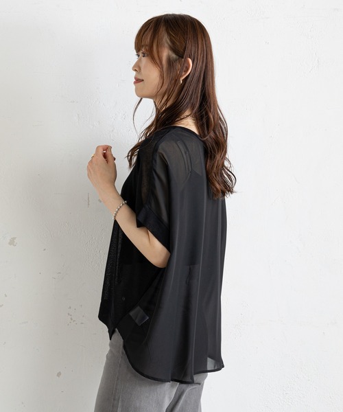 prose verse(プロズヴェール)の「後ろシフォンドッキングニット(ニット/セーター・レディース・ブラック/ベージュ/イエロー・フリ-)」の18枚目の写真