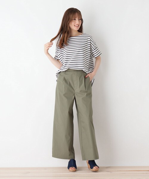 DRESKIP(ドレスキップ)の「◆袖切替ボートネックボーダーTシャツ(Tシャツ/カットソー・レディース・グレー系その他/ブラック系2/ベージュ系その他2/グリーン系3・02/04/03)」の12枚目の写真