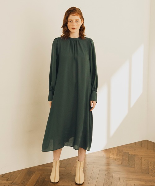 BONLECILL(ボンルシール)の「3Way 肩タック ロングシャツワンピース(シャツワンピース・レディース・モスグリーン/オフホワイト/ブラック・FREE)」の5枚目の写真