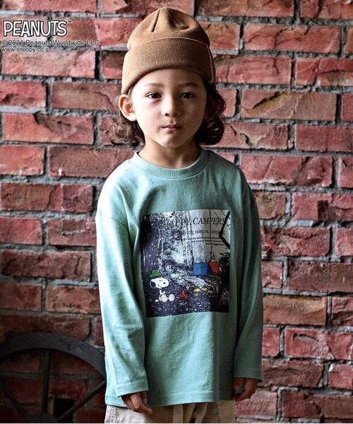 PEANUTS（ピーナッツ）の「PEANUTS アウトドアフォトTシャツ(スヌーピー)（Tシャツ/カットソー・キッズ・レッド/ミント/ライトグレー・110/80/90/100/120/130）」の2枚目の写真