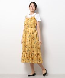 ひまわり柄キャミワンピース