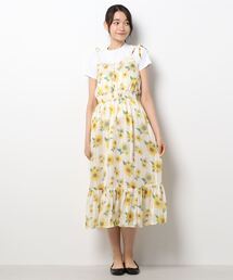 axes femme（アクシーズファム）の「ひまわり柄キャミワンピース