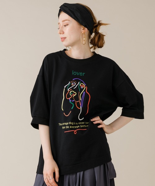 1％（イチ パーセント）の「1% LOVERSDOG Tシャツ（Tシャツ/カットソー・レディース・ブラック/ホワイト・FREE）」の2枚目の写真