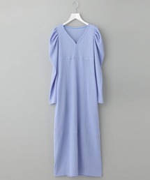 e/rm　テクスチャーパフ袖Vネックワンピース＿長袖　228658