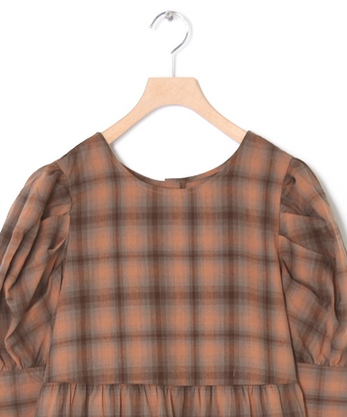 Alley by w closet(アリーバイダブルクローゼット)の「【Alley】チェックティアードワンピース(ワンピース・レディース・ダークブラウン/ベージュ/ブラウン/グレー・FREE)」の7枚目の写真