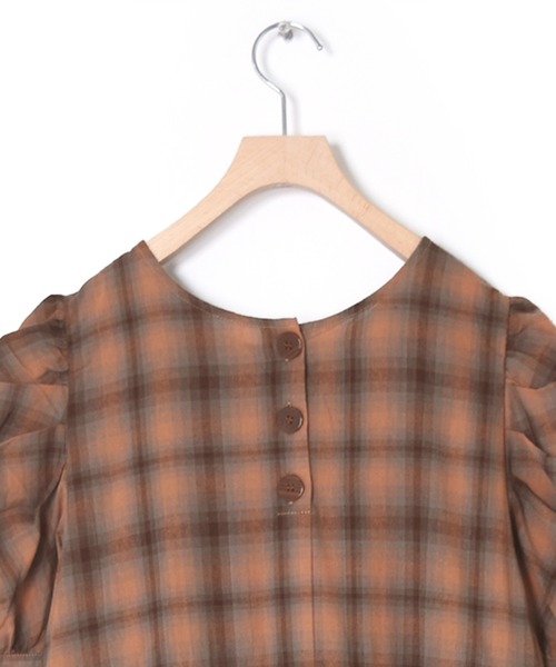Alley by w closet(アリーバイダブルクローゼット)の「【Alley】チェックティアードワンピース(ワンピース・レディース・ダークブラウン/ベージュ/ブラウン/グレー・FREE)」の5枚目の写真