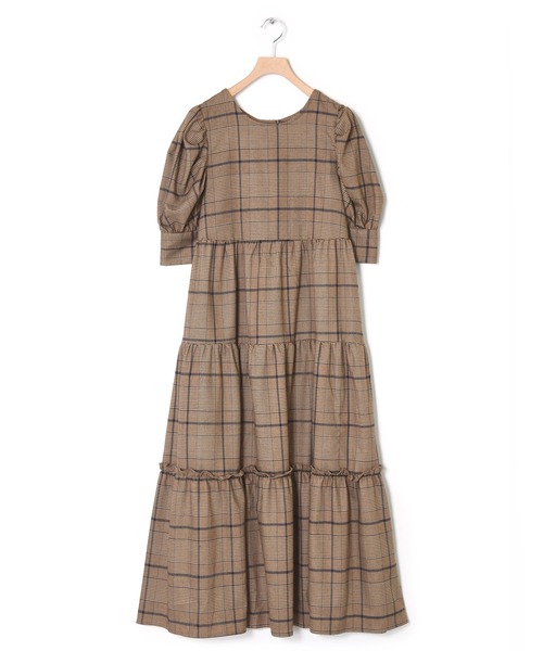Alley by w closet(アリーバイダブルクローゼット)の「【Alley】チェックティアードワンピース(ワンピース・レディース・ダークブラウン/ベージュ/ブラウン/グレー・FREE)」の19枚目の写真