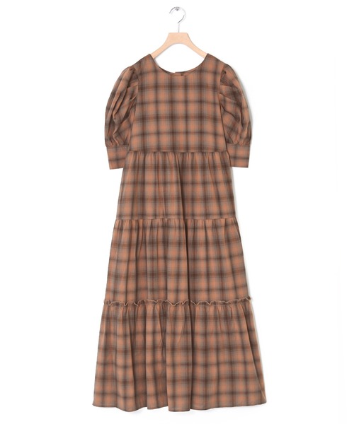 Alley by w closet(アリーバイダブルクローゼット)の「【Alley】チェックティアードワンピース(ワンピース・レディース・ダークブラウン/ベージュ/ブラウン/グレー・FREE)」の21枚目の写真