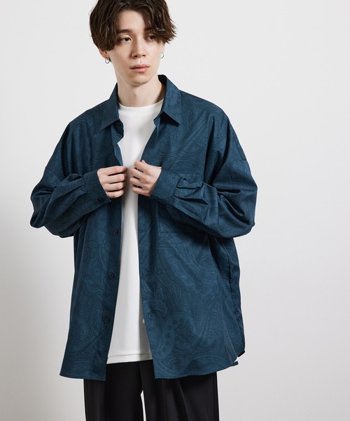JUNRED(ジュンレッド)の「オーバーサイズペイズリーシャツ(シャツ/ブラウス・メンズ・ブラック/ネイビー/ブルー系その他4・M/L)」の6枚目の写真