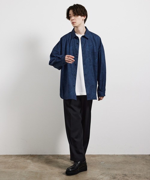 JUNRED(ジュンレッド)の「オーバーサイズペイズリーシャツ(シャツ/ブラウス・メンズ・ブラック/ネイビー/ブルー系その他4・M/L)」の7枚目の写真