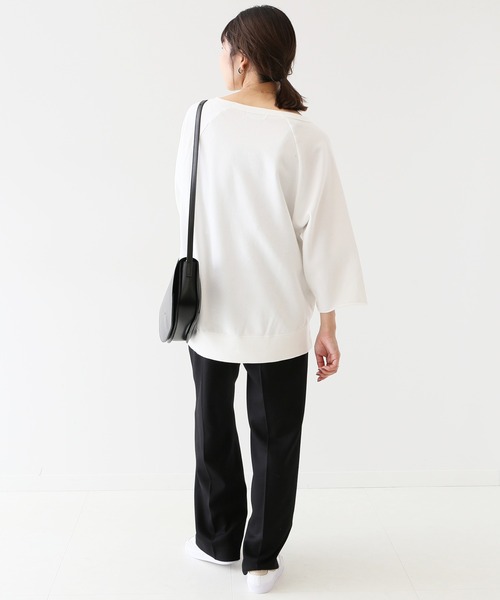 SLOBE IENA（スローブイエナ）の「カレッジロゴフレアスリーブ裏毛プルオーバー【手洗い可能】◆（スウェット・レディース・ホワイト/グレー/グレー系その他・FREE）」の6枚目の写真