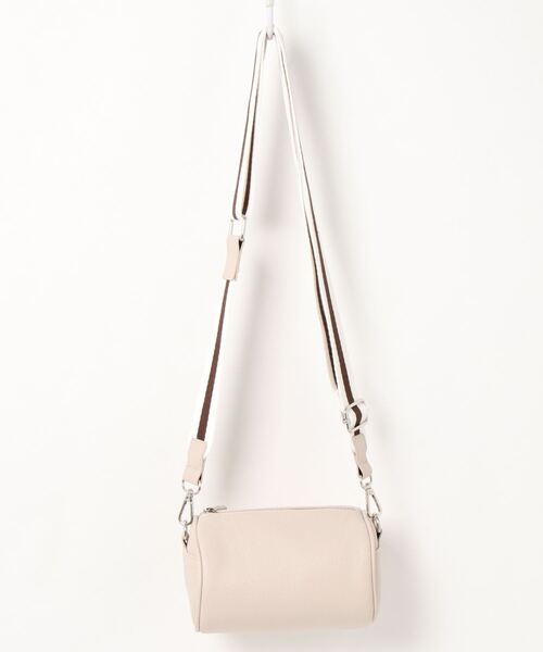 minia（ミニア）の「ミニドラムショルダーバッグ＜ライン太ストラップとPUストラップ付き2WAY＞　◆（ショルダーバッグ・レディース・ブラウン/アイボリー/ブラック・FREE）」の8枚目の写真