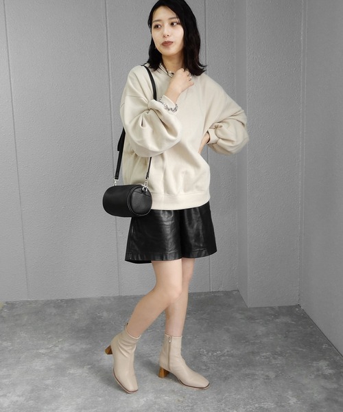 minia（ミニア）の「ミニドラムショルダーバッグ＜ライン太ストラップとPUストラップ付き2WAY＞　◆（ショルダーバッグ・レディース・ブラウン/アイボリー/ブラック・FREE）」の12枚目の写真