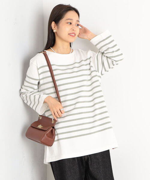 fredy repit（フレディレピ）の「パネルボーダー 天竺プルオーバーカットソー（Tシャツ/カットソー・レディース・ホワイト系その他4/ベージュ系その他3/ブラック系その他3・38）」の5枚目の写真