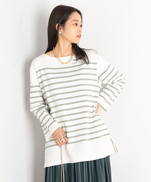 fredy repit（フレディレピ）の「パネルボーダー 天竺プルオーバーカットソー（Tシャツ/カットソー・レディース・ホワイト系その他4/ベージュ系その他3/ブラック系その他3・38）」の6枚目の写真