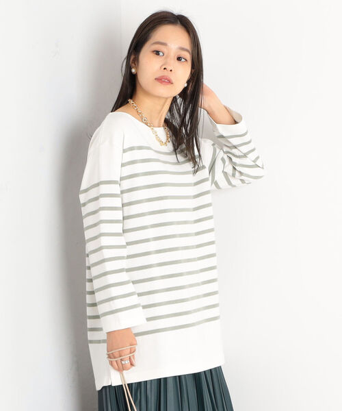 fredy repit（フレディレピ）の「パネルボーダー 天竺プルオーバーカットソー（Tシャツ/カットソー・レディース・ホワイト系その他4/ベージュ系その他3/ブラック系その他3・38）」の7枚目の写真