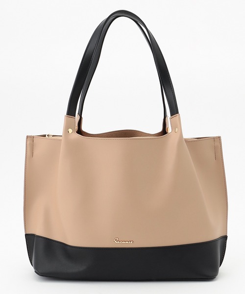 SAC(サック)の「A4仕切りポケットトートトートバッグ SAC unit(トートバッグ・レディース・ベージュ/ダークベージュ/ネイビー・FREE)」の2枚目の写真