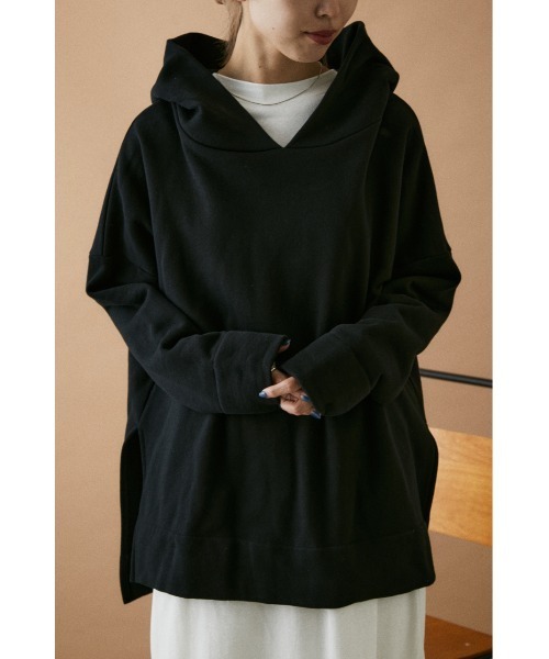 BLACK BY MOUSSY（ブラックバイマウジー）の「side slit pk(サイドスリットパーカー）（パーカー・レディース・ホワイト/ブラック/マジェンタ/キャメル・FREE）」の6枚目の写真