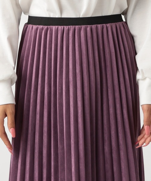 CECIL McBEE(セシルマクビー)の「スエードポンチプリーツスカート(スカート・レディース・グレイッシュベージュ/パープル/アイボリー・LARGE/MEDIUM)」の7枚目の写真