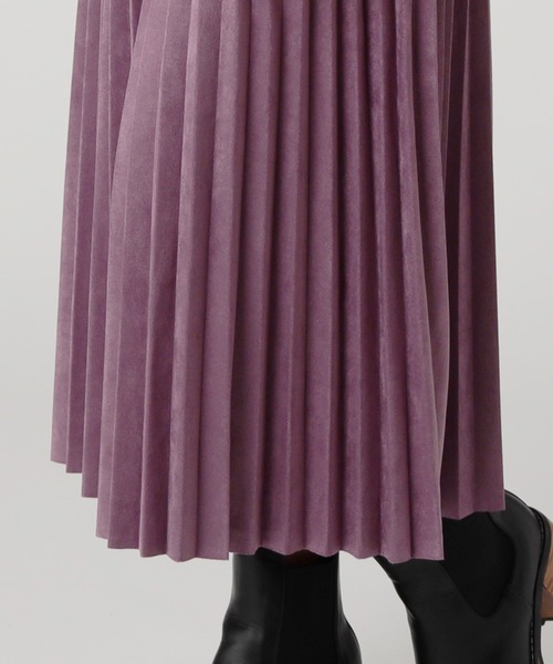 CECIL McBEE(セシルマクビー)の「スエードポンチプリーツスカート(スカート・レディース・グレイッシュベージュ/パープル/アイボリー・LARGE/MEDIUM)」の8枚目の写真