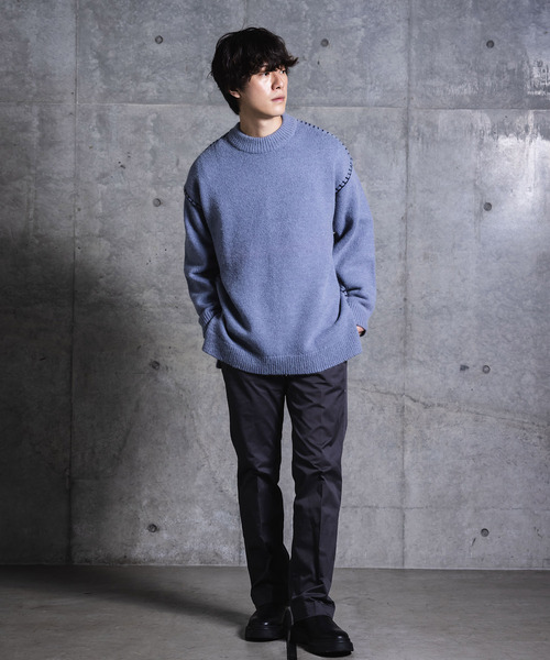 NIDO（ニド）の「ハンドステッチニットプロオーバー（ニット/セーター・メンズ・ベージュ/ブルー/ブラック・M/L）」の4枚目の写真